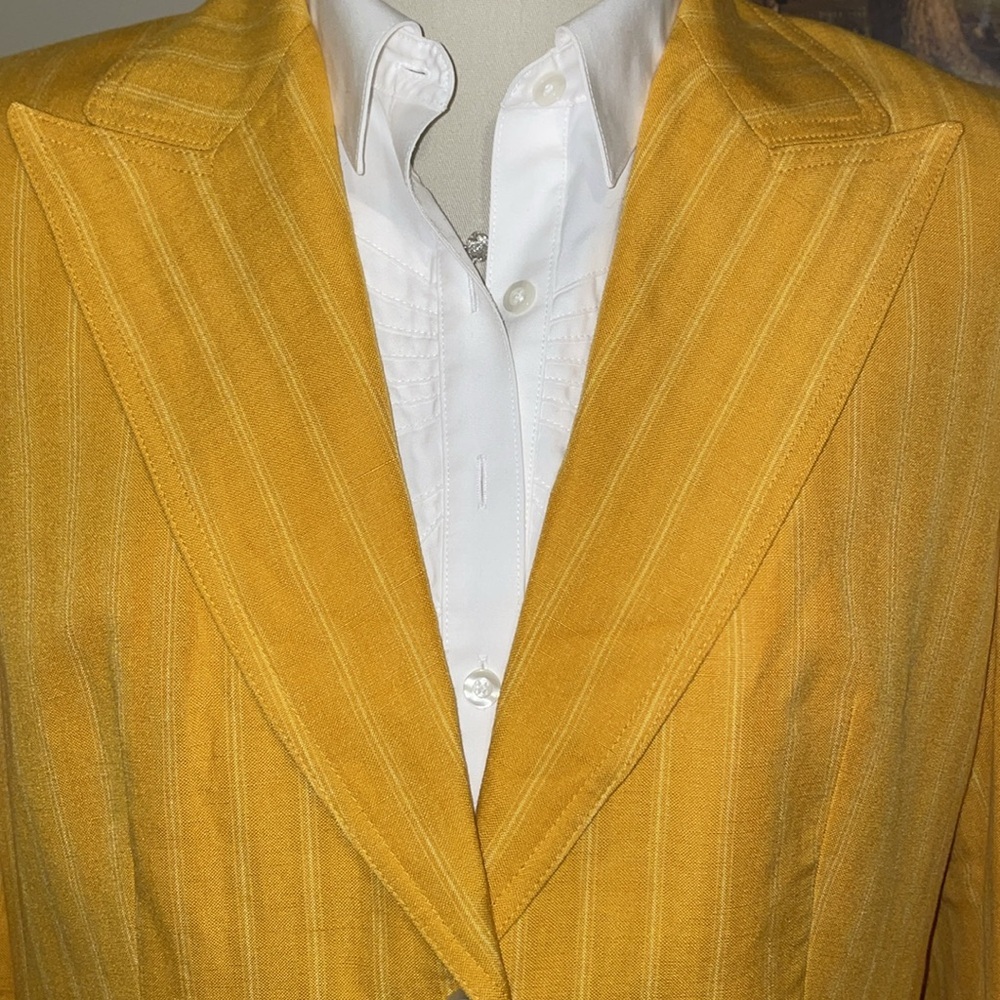 Michael Kors Vintage Spring 2006 Marigold Pinstripe Blazer NWT Size 16 - Picture 6 of 13